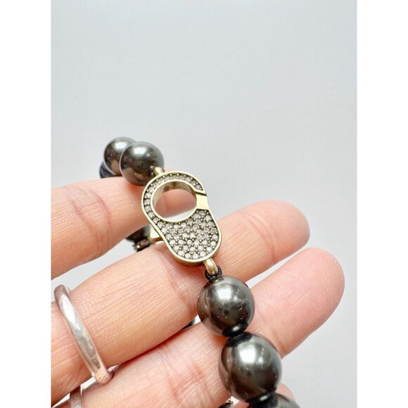 STELLA & DOT Renegade Blue Grey Beaded Rhinestone Pave Studded Stretch Bracelet - Picture 7 of 8